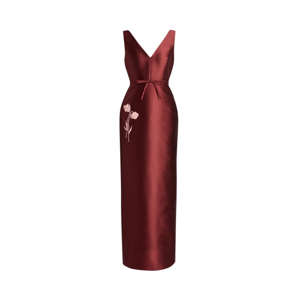 Erdem Embroidered Mikado Pencil Gown - Dresses - British Romantic Luxury at Luxury Shoes 