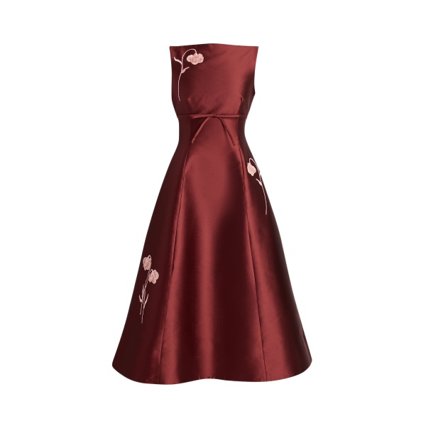 Erdem Embroidered Mikado Sleeveless Midi Dress - Dresses - British Romantic Luxury at Luxury Shoes 