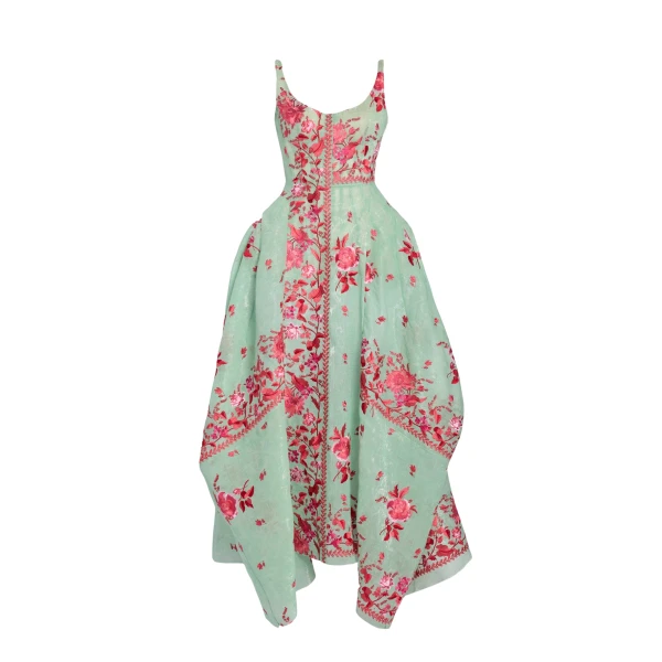 Erdem Embroidered Organza Draped Midi Dress - Dresses - British Romantic Luxury at Luxury Shoes 
