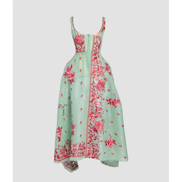 Erdem Embroidered Organza Draped Midi Dress - Dresses - British Romantic Luxury at Luxury Shoes 
