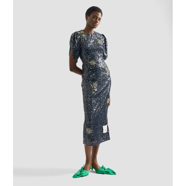 Erdem Embroidered Sequins Midi Dress - Dresses - British Romantic Luxury at Luxury Shoes 