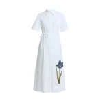 Erdem Embroidered Short Sleeve Shirt Dress - Dresses - British Romantic Luxury at Luxury Shoes 