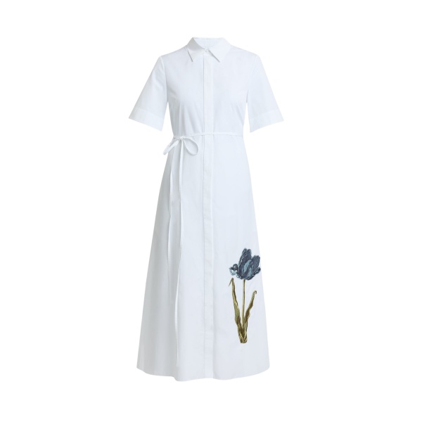 Erdem Embroidered Short Sleeve Shirt Dress - Dresses - British Romantic Luxury at Luxury Shoes 