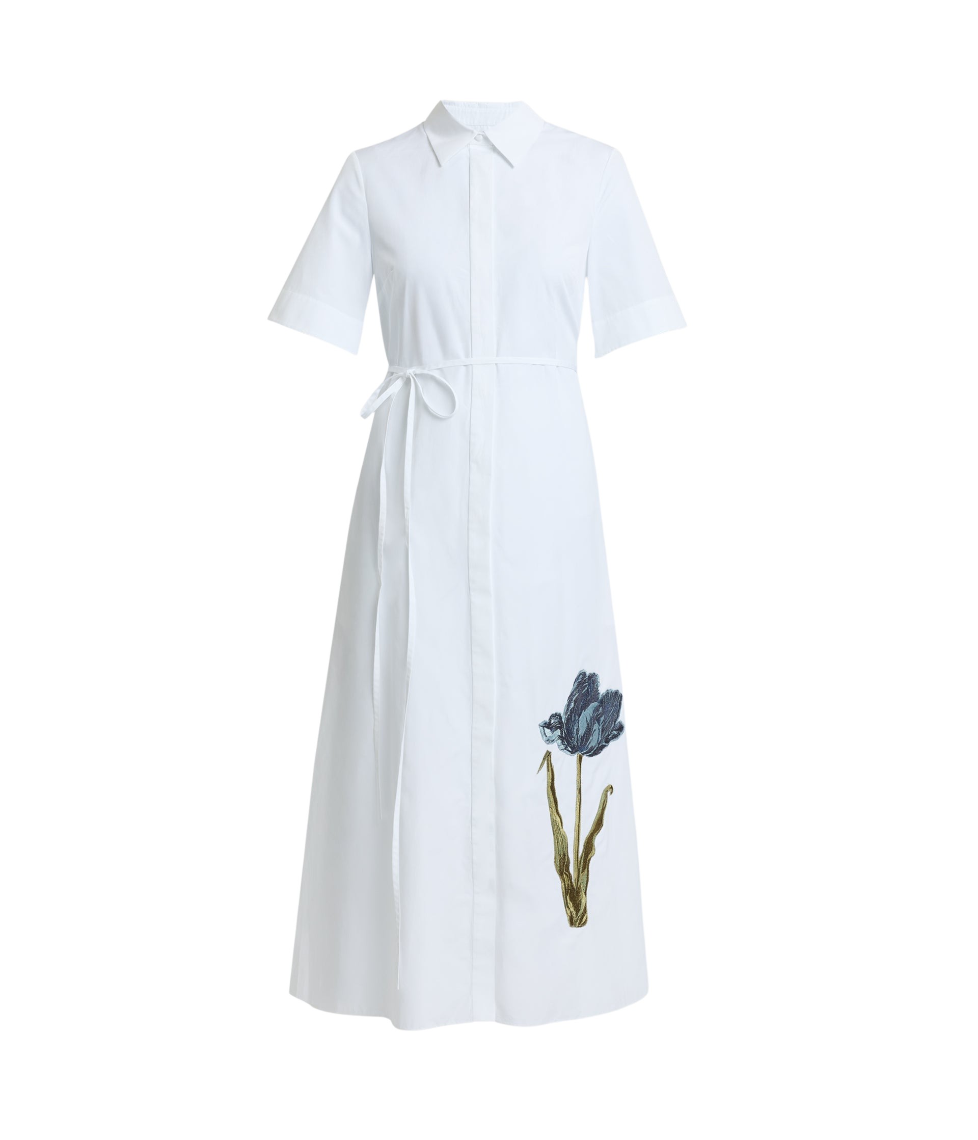 Erdem Embroidered Short Sleeve Shirt Dress - Dresses - British Romantic Luxury at Luxury Shoes 