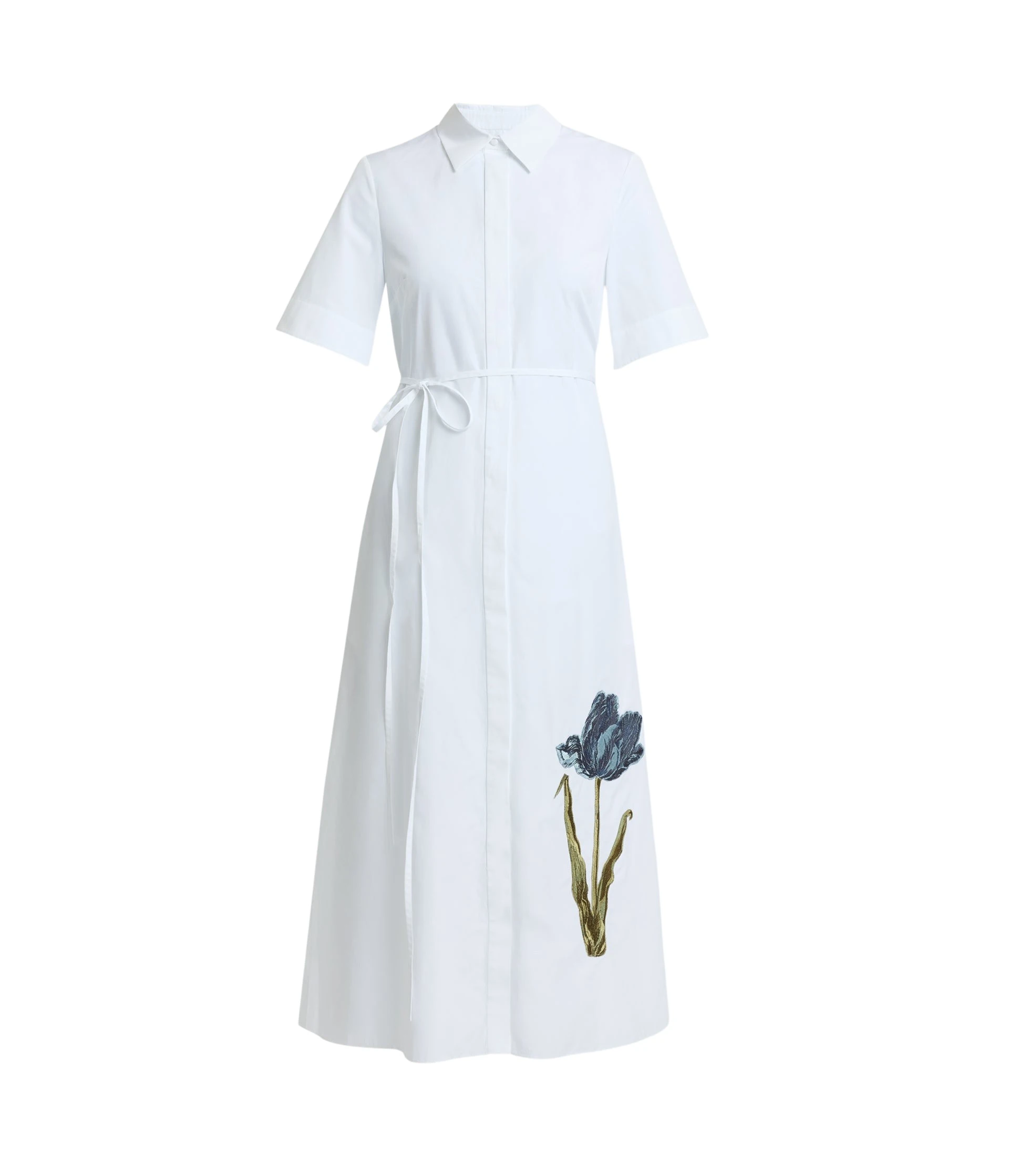 Erdem-Embroidered-Short-Sleeve-Shirt-Dress-coveti61820_nobg Erdem Embroidered Short Sleeve Shirt Dress - Dresses - British Romantic Luxury at Luxury Shoes