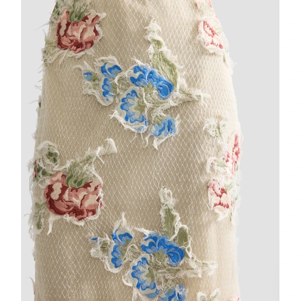 Erdem Embroidered Shredded Mesh Pencil Midi Dress - Dresses - British Romantic Luxury at Luxury Shoes 