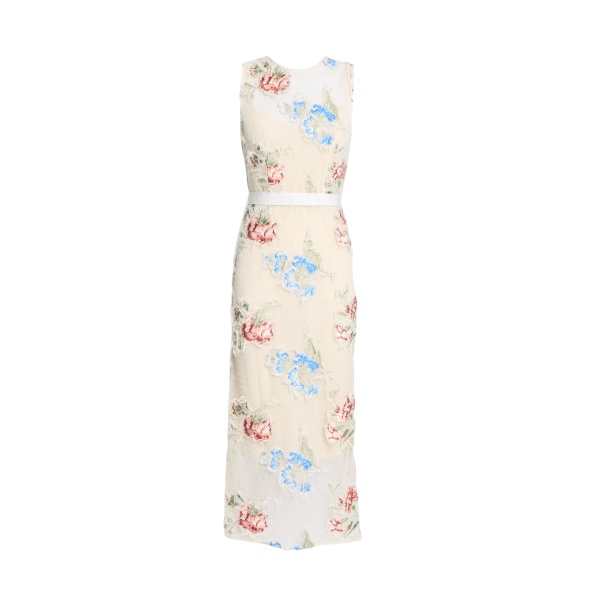 Erdem Embroidered Shredded Mesh Pencil Midi Dress - Dresses - British Romantic Luxury at Luxury Shoes 
