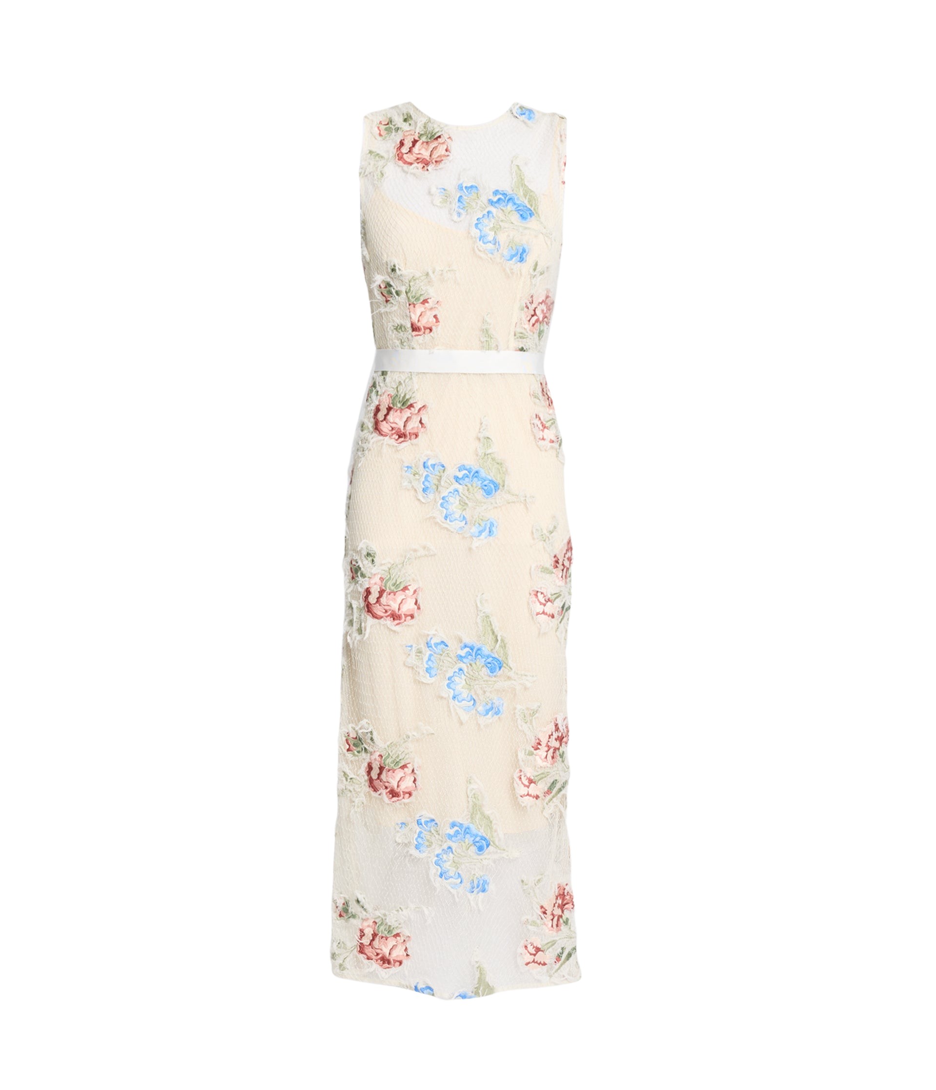 Erdem Embroidered Shredded Mesh Pencil Midi Dress - Dresses - British Romantic Luxury at Luxury Shoes 