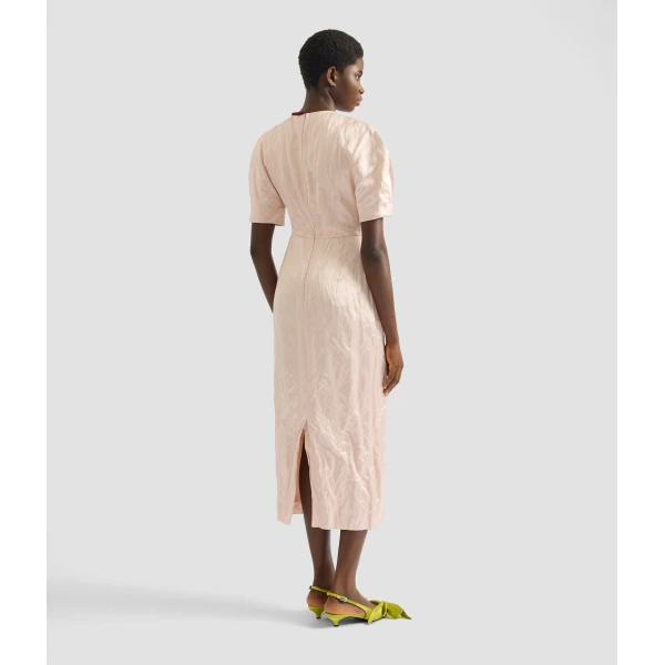 Erdem Embroidered Textured Satin Midi Dress - Dresses - British Romantic Luxury at Luxury Shoes 
