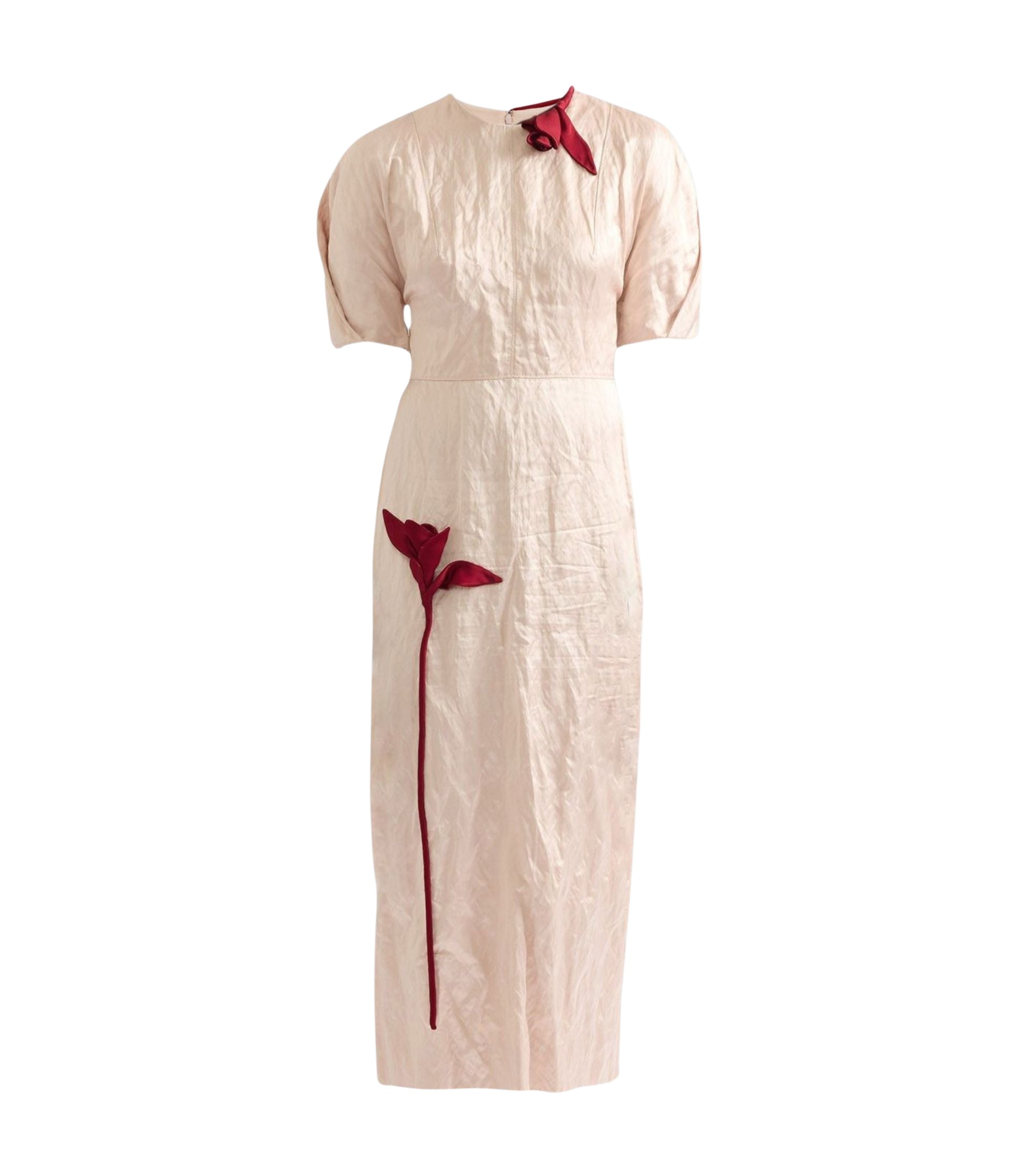 Erdem Embroidered Textured Satin Midi Dress - Dresses - British Romantic Luxury at Luxury Shoes 