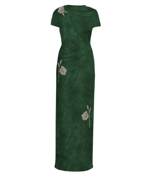 Erdem Embroidered Textured Satin Short Sleeve Gown - Dresses - British Romantic Luxury at Luxury Shoes 