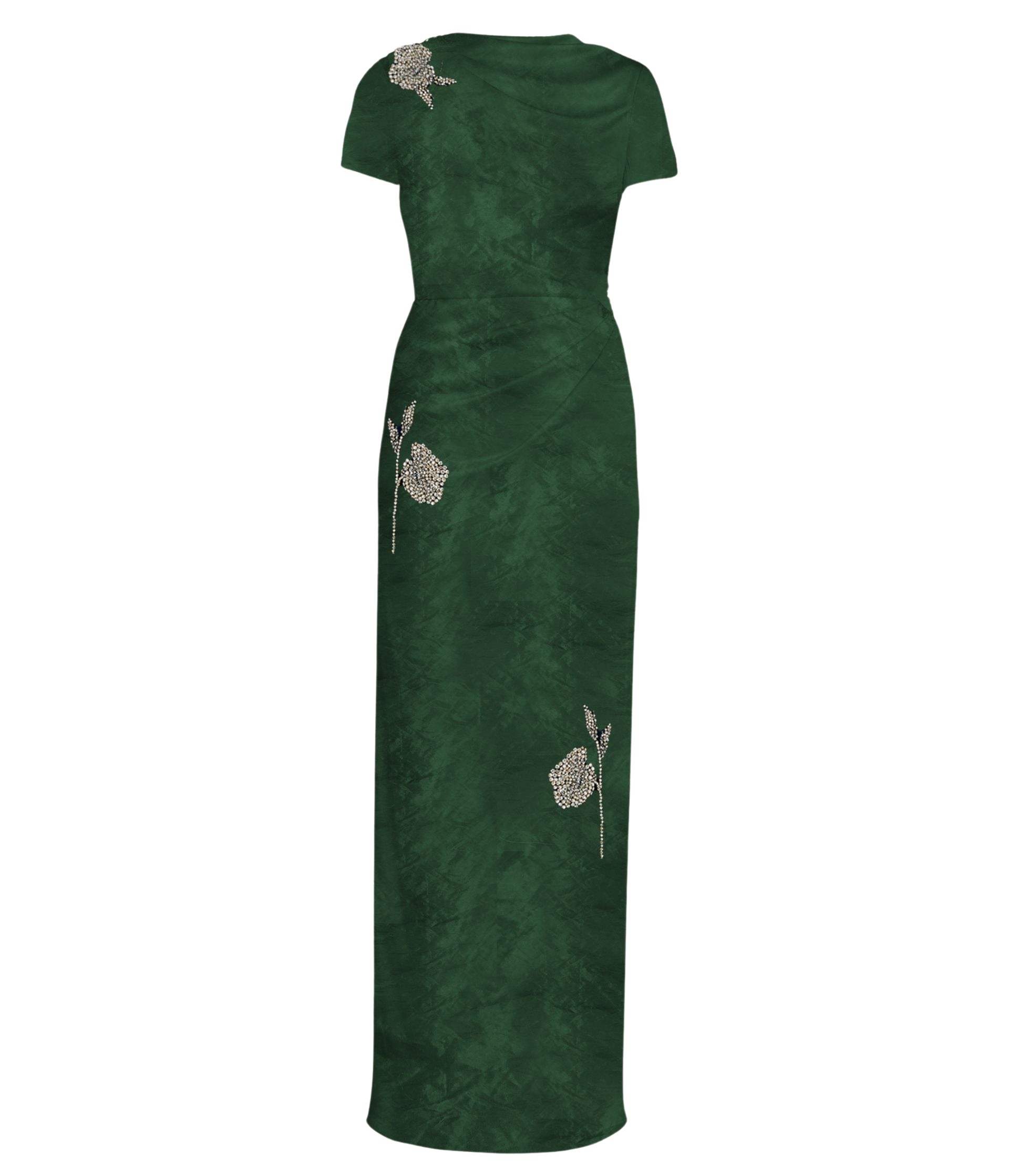 Erdem Embroidered Textured Satin Short Sleeve Gown - Dresses - British Romantic Luxury at Luxury Shoes 