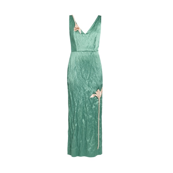 Erdem Embroidered Textured Satin Sleeveless Midi Dress - Dresses - British Romantic Luxury at Luxury Shoes 