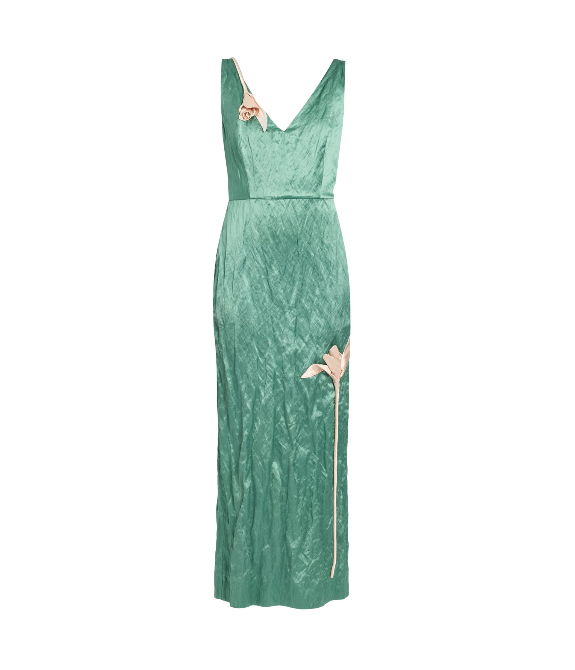Erdem Embroidered Textured Satin Sleeveless Midi Dress - Dresses - British Romantic Luxury at Luxury Shoes 