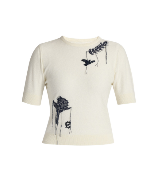Erdem Fine Alpaca Blend Short Sleeve Crew Jumper - Knitwear - British Romantic Luxury at Luxury Shoes 