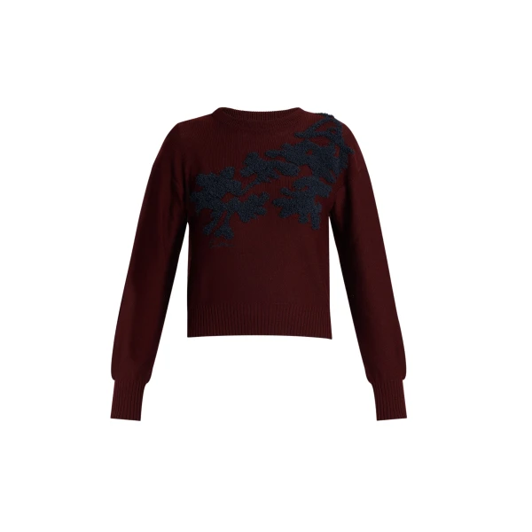 Erdem Fine Merino Wool Floral Jumper - Knitwear - British Romantic Luxury at Luxury Shoes 
