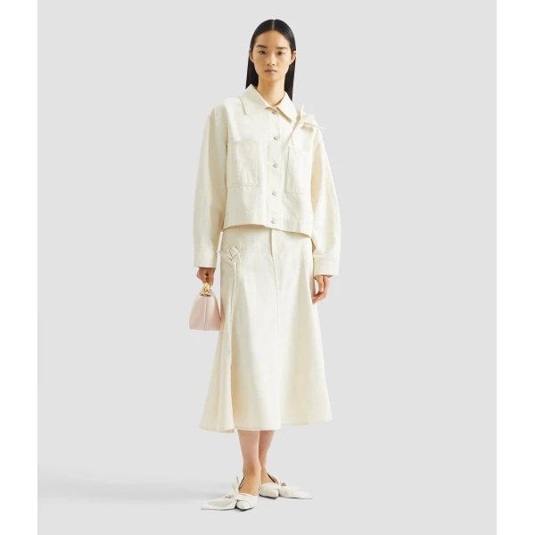Erdem Floral Appliqué Denim Cropped Jacket - Jackets - British Romantic Luxury at Luxury Shoes 