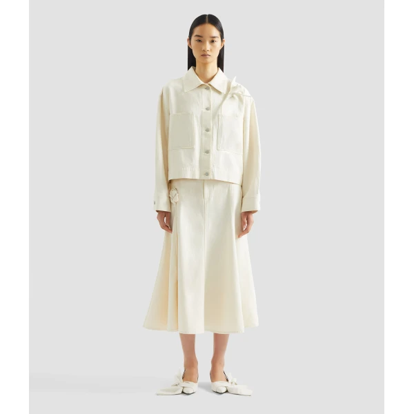 Erdem Floral Appliqué Denim Cropped Jacket - Jackets - British Romantic Luxury at Luxury Shoes 