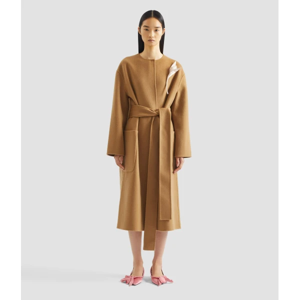 Erdem Floral Appliqué Double Faced Wool Coat - Coats - British Romantic Luxury at Luxury Shoes 