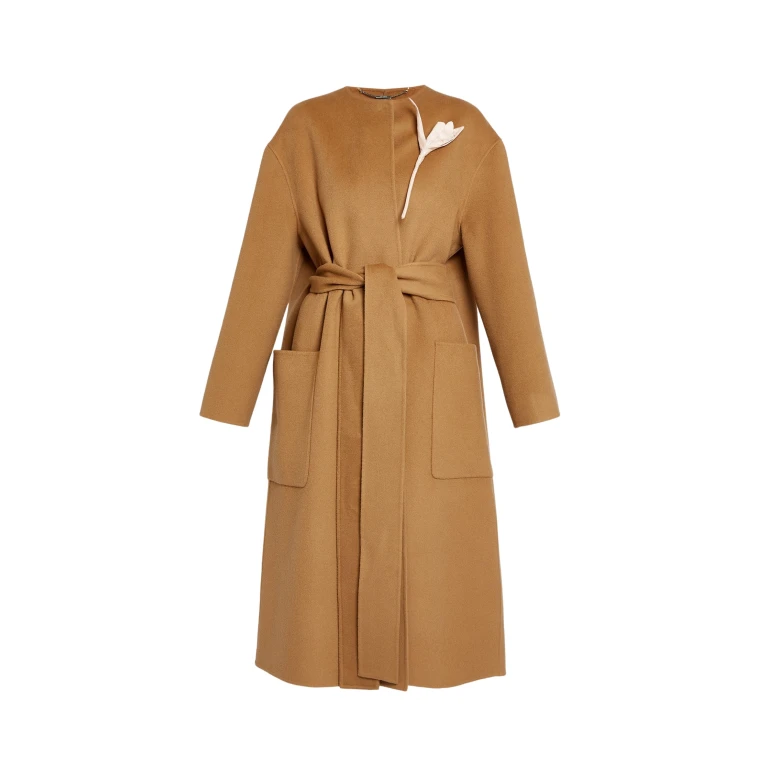 Erdem Floral Appliqué Double Faced Wool Coat - Coats - British Romantic Luxury at Luxury Shoes 