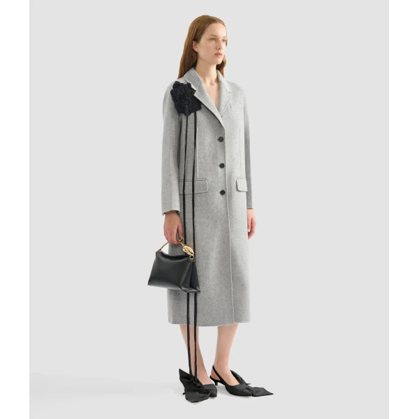 Erdem Floral Appliqué Double Faced Wool Tailored Coat - Coats - British Romantic Luxury at Luxury Shoes 