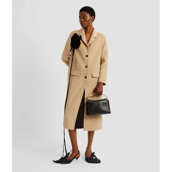 Erdem Floral Appliqué Double Faced Wool Tailored Coat - Coats - British Romantic Luxury at Luxury Shoes 