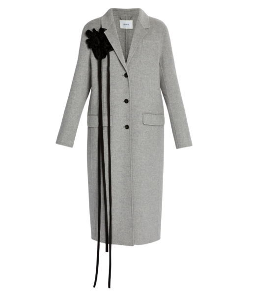 Erdem Floral Appliqué Double Faced Wool Tailored Coat - Coats - British Romantic Luxury at Luxury Shoes 
