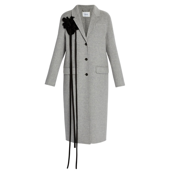 Erdem Floral Appliqué Double Faced Wool Tailored Coat - Coats - British Romantic Luxury at Luxury Shoes 