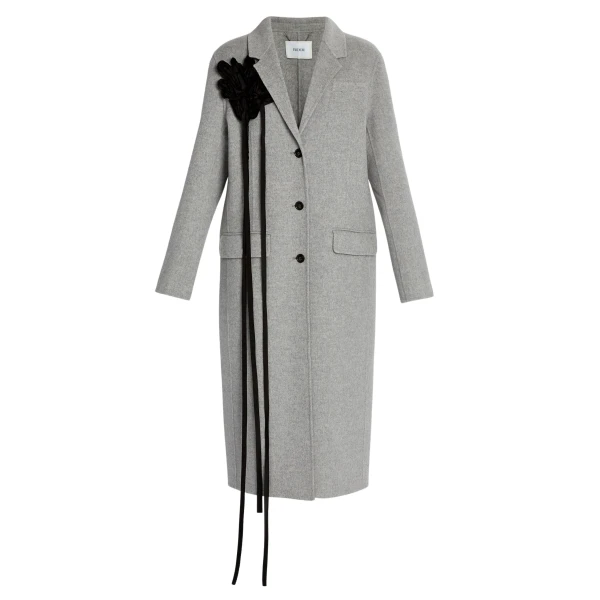 Erdem Floral Appliqué Double Faced Wool Tailored Coat - Coats - British Romantic Luxury at Luxury Shoes 