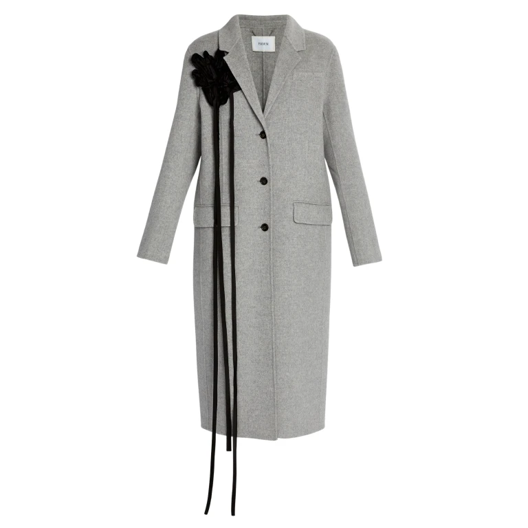 Erdem Floral Appliqué Double Faced Wool Tailored Coat - Coats - British Romantic Luxury at Luxury Shoes 