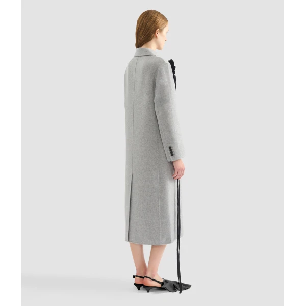 Erdem Floral Appliqué Double Faced Wool Tailored Coat - Coats - British Romantic Luxury at Luxury Shoes 