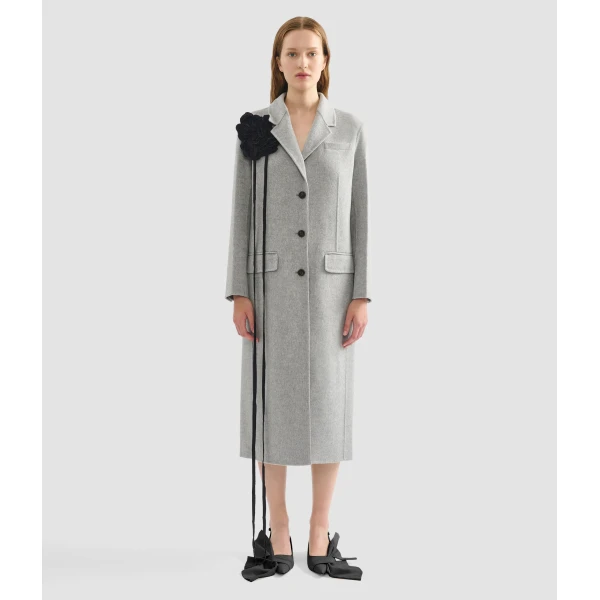 Erdem Floral Appliqué Double Faced Wool Tailored Coat - Coats - British Romantic Luxury at Luxury Shoes 
