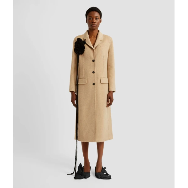 Erdem Floral Appliqué Double Faced Wool Tailored Coat - Coats - British Romantic Luxury at Luxury Shoes 