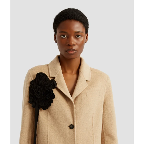 Erdem Floral Appliqué Double Faced Wool Tailored Coat - Coats - British Romantic Luxury at Luxury Shoes 