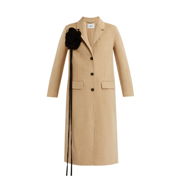 Erdem Floral Appliqué Double Faced Wool Tailored Coat - Coats - British Romantic Luxury at Luxury Shoes 