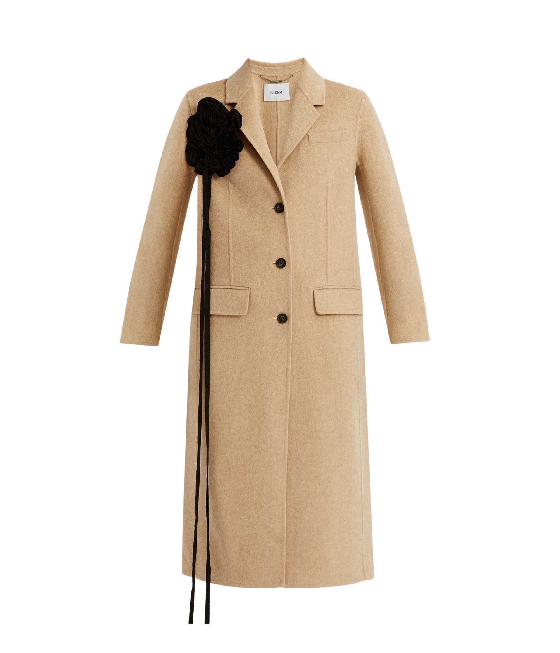 Erdem Floral Appliqué Double Faced Wool Tailored Coat - Coats - British Romantic Luxury at Luxury Shoes 