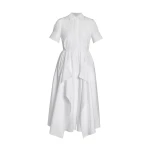 Erdem Floral Appliqué Draped Shirt Dress - Dresses - British Romantic Luxury at Luxury Shoes 