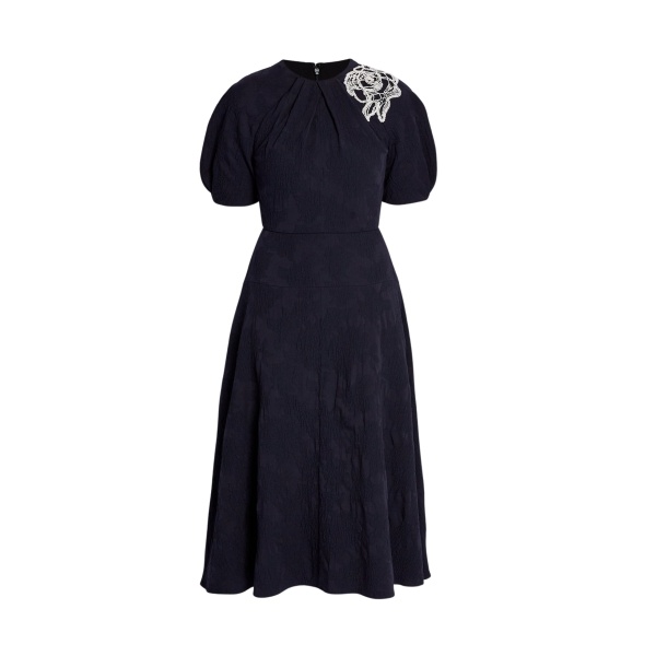 Erdem Floral Appliqué Jacquard Midi Dress - Dresses - British Romantic Luxury at Luxury Shoes 