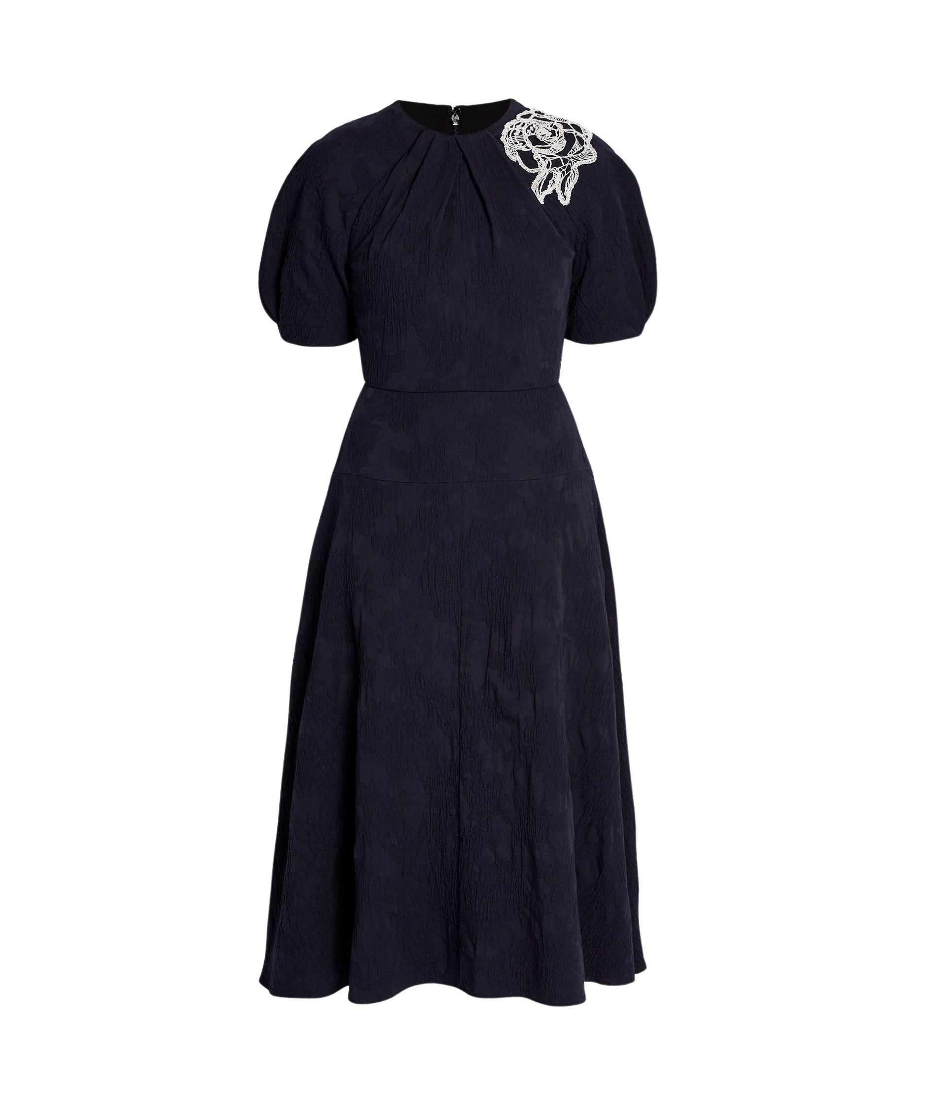Erdem Floral Appliqué Jacquard Midi Dress - Dresses - British Romantic Luxury at Luxury Shoes 