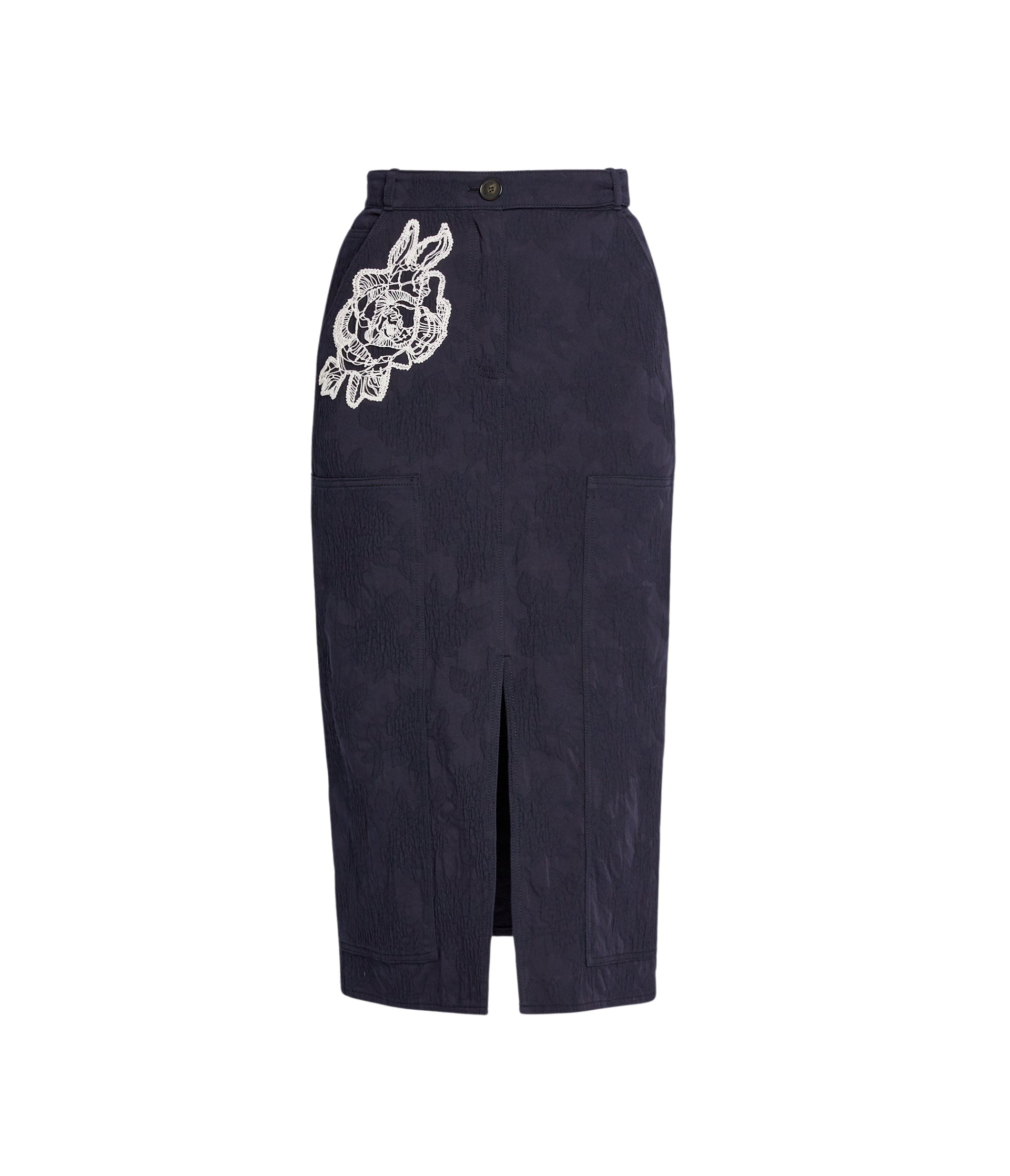 Erdem Floral Appliqué Jacquard Pencil Skirt - Skirts - British Romantic Luxury at Luxury Shoes 