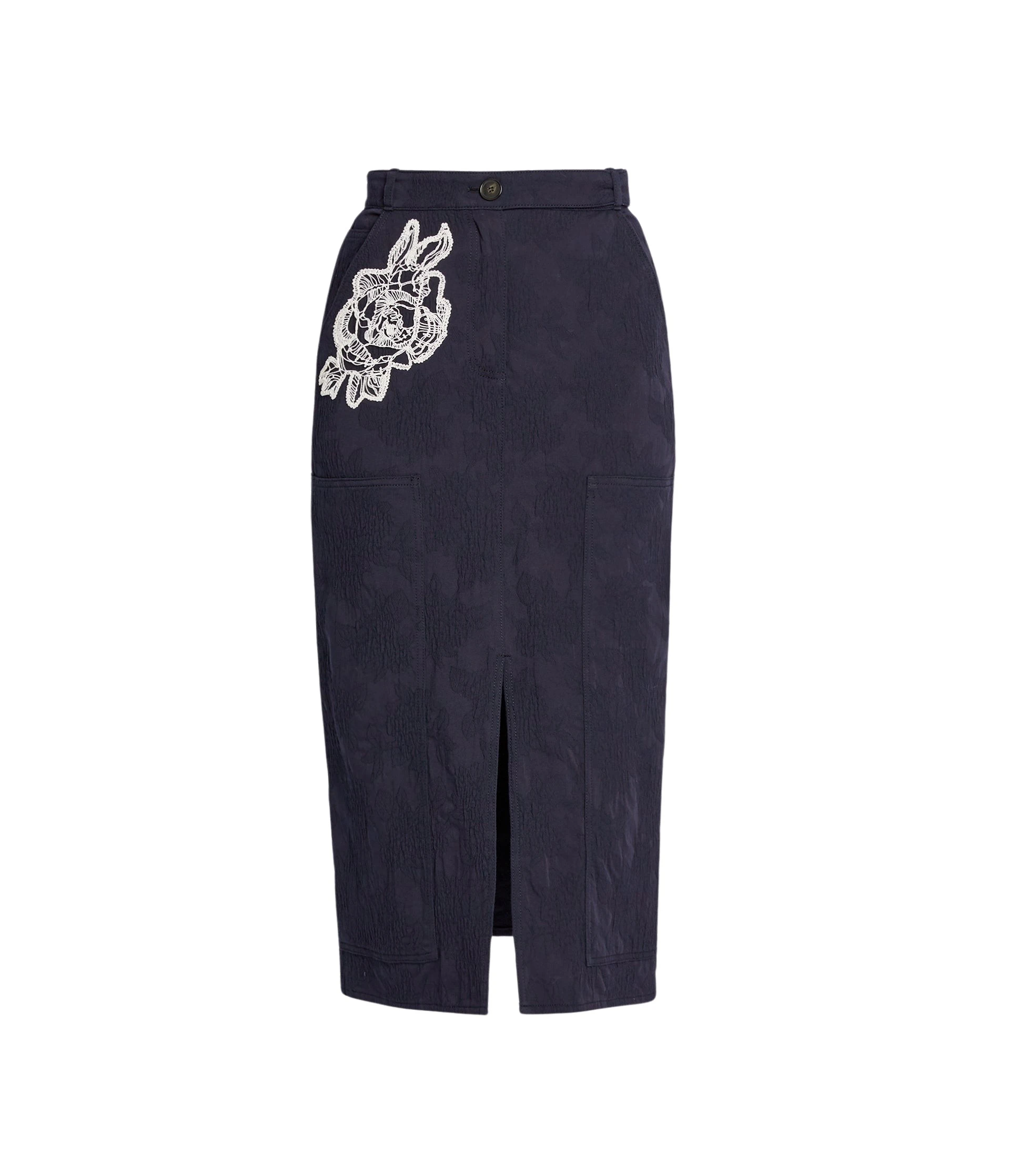 Erdem-Floral-Applique-Jacquard-Pencil-Skirt-coveti91526_nobg Erdem Floral Appliqué Jacquard Pencil Skirt - Skirts - British Romantic Luxury at Luxury Shoes