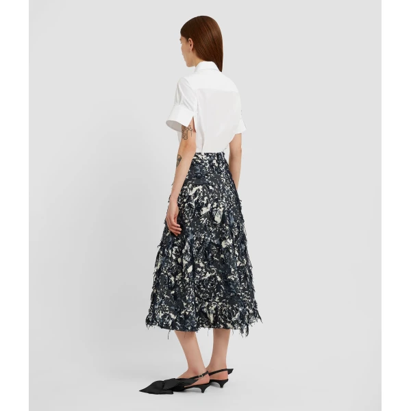 Erdem Floral Appliqué Short Sleeve Shirt - Tops - British Romantic Luxury at Luxury Shoes 