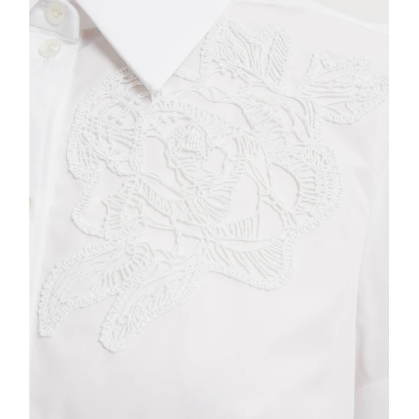 Erdem Floral Appliqué Short Sleeve Shirt - Tops - British Romantic Luxury at Luxury Shoes 