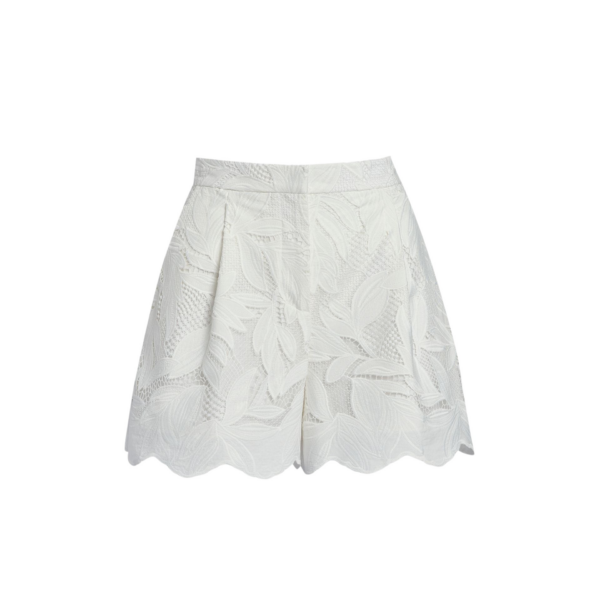 Erdem Floral Cotton Cutwork Tailored Shorts
