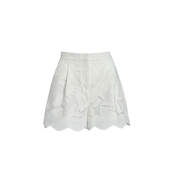 Erdem Floral Cotton Cutwork Tailored Shorts - Shorts - British Romantic Luxury at Luxury Shoes 