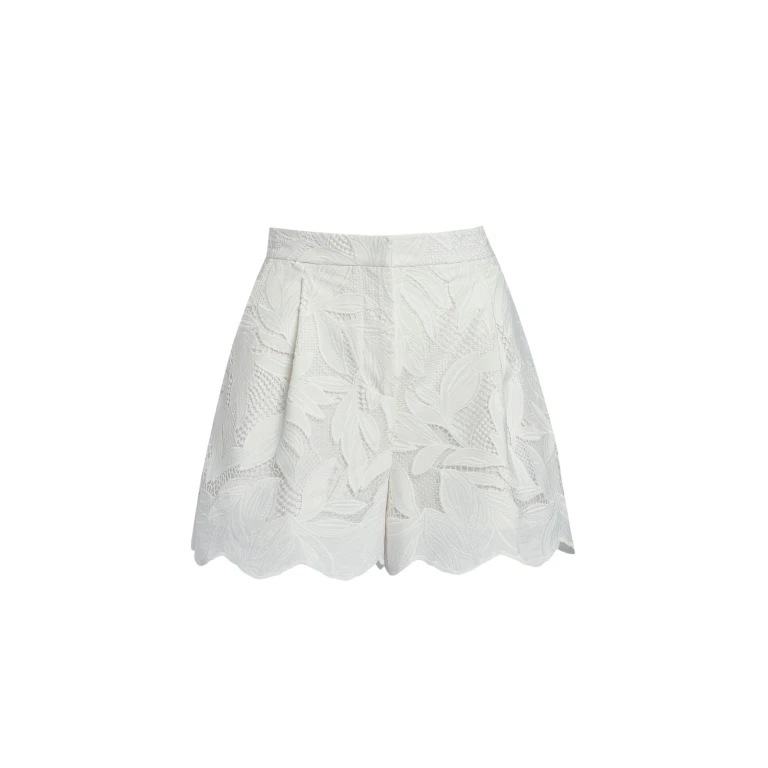 Erdem Floral Cotton Cutwork Tailored Shorts - Shorts - British Romantic Luxury at Luxury Shoes 