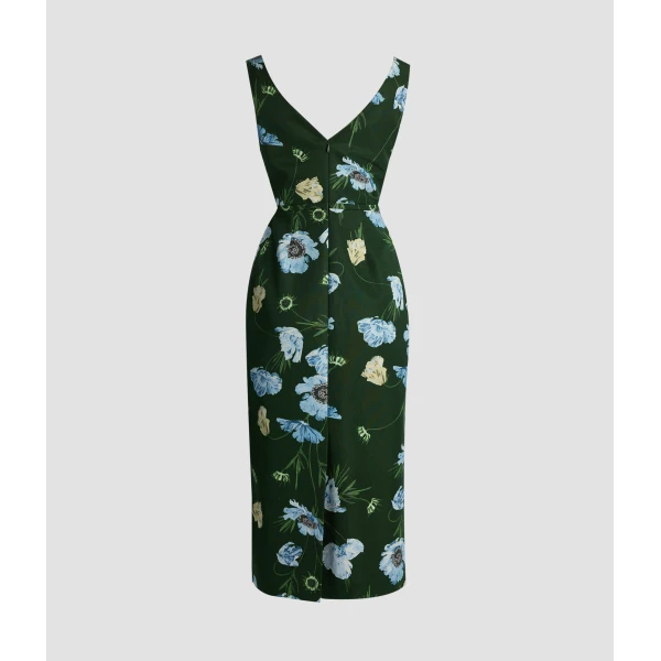 Erdem Floral Cotton Faille Sleeveless Midi Pencil Dress - Dresses - British Romantic Luxury at Luxury Shoes 