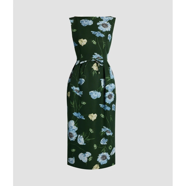 Erdem Floral Cotton Faille Sleeveless Midi Pencil Dress - Dresses - British Romantic Luxury at Luxury Shoes 