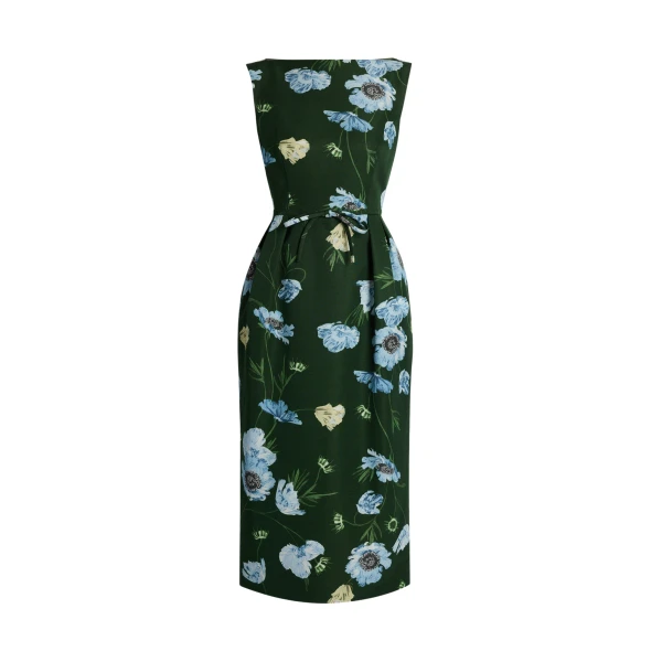 Erdem Floral Cotton Faille Sleeveless Midi Pencil Dress - Dresses - British Romantic Luxury at Luxury Shoes 