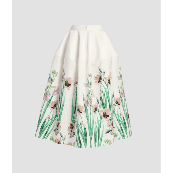 Erdem Floral Cotton Midi Full Skirt - Skirts - British Romantic Luxury at Luxury Shoes 